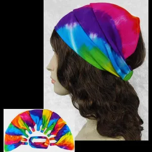 12 Rainbow Spiral Tie-Dye Elastic Bandana-Headbands ($1.95 each)