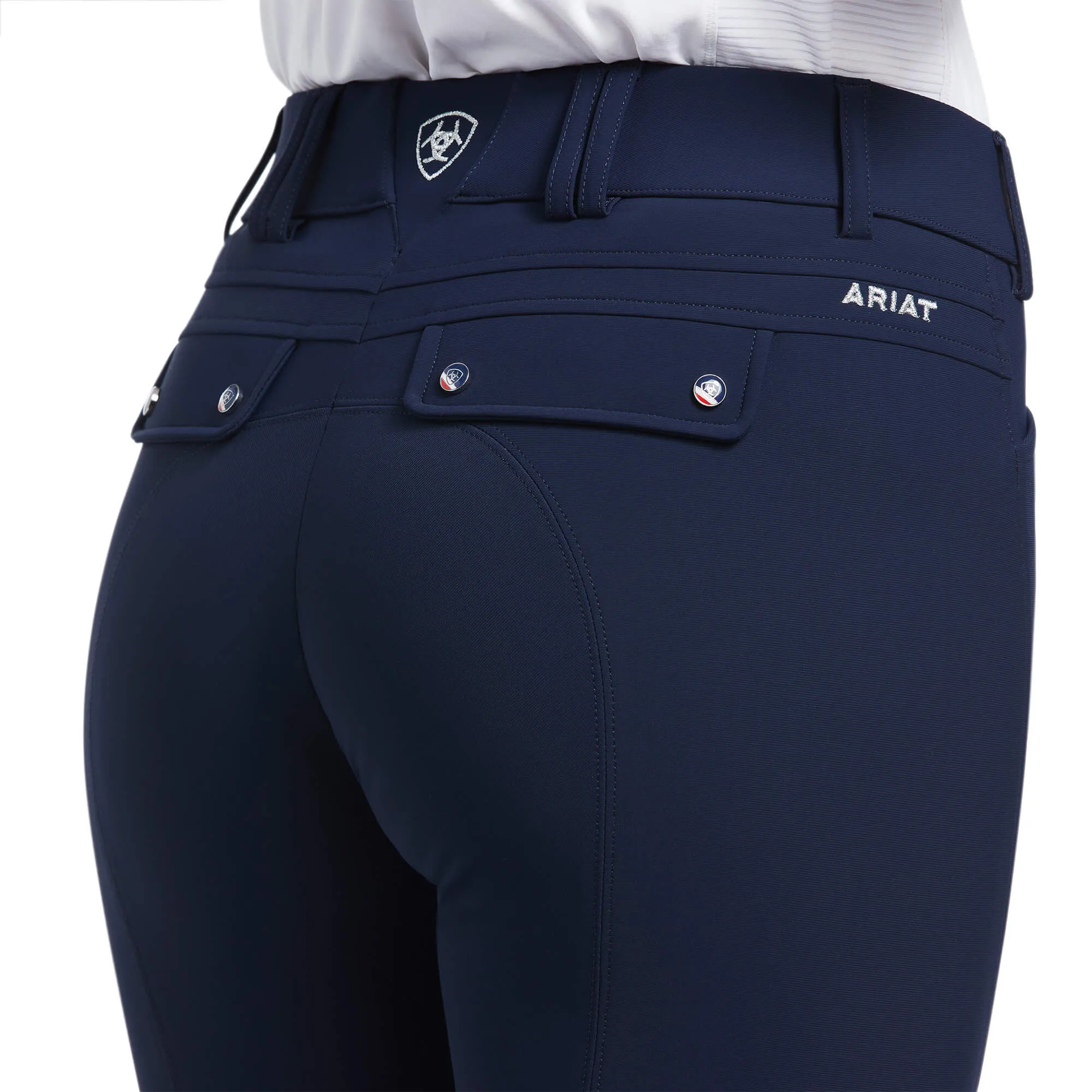 ARIAT Tri Factor Knee Patch Breeches - Womens -  Navy - Size: 34" Reg & Long