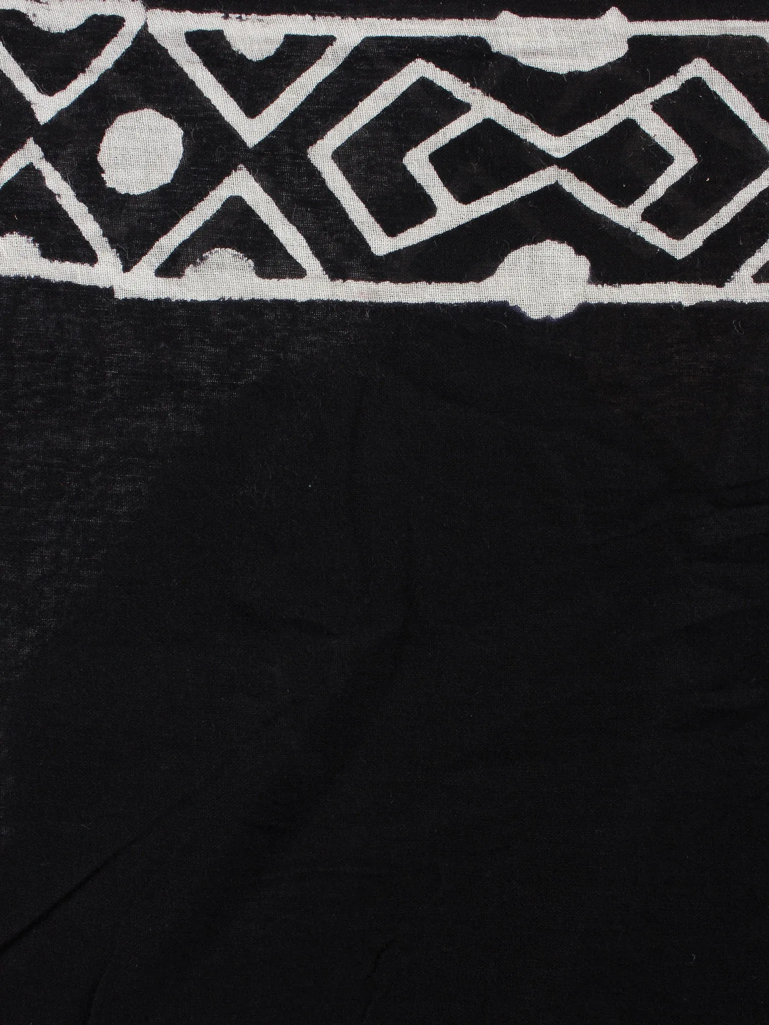 Black Red Cotton Hand Block Printed Saree - S0317051