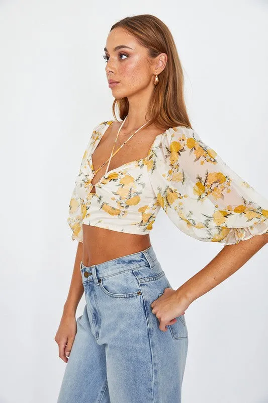 Chiffon Bustier Crop Top