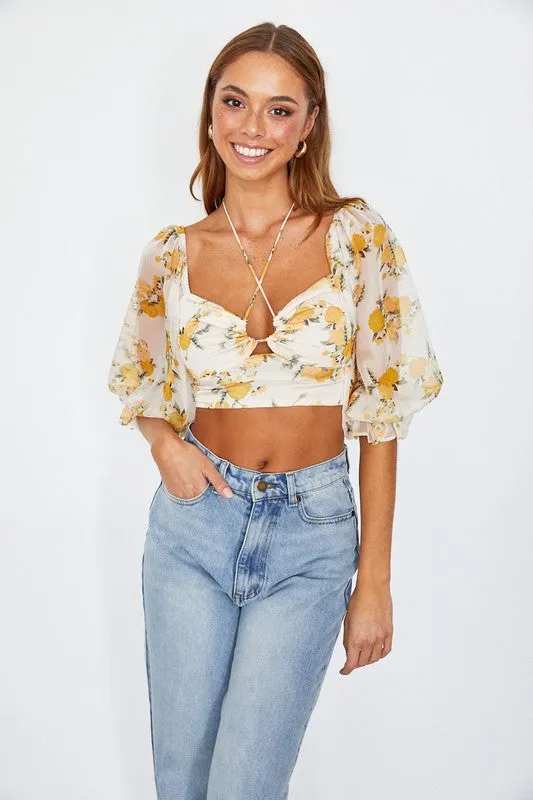 Chiffon Bustier Crop Top