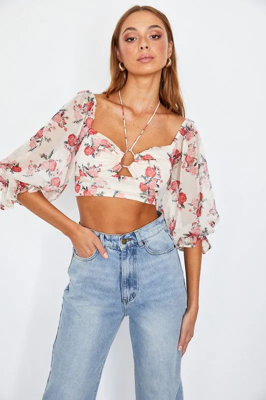 Chiffon Bustier Crop Top