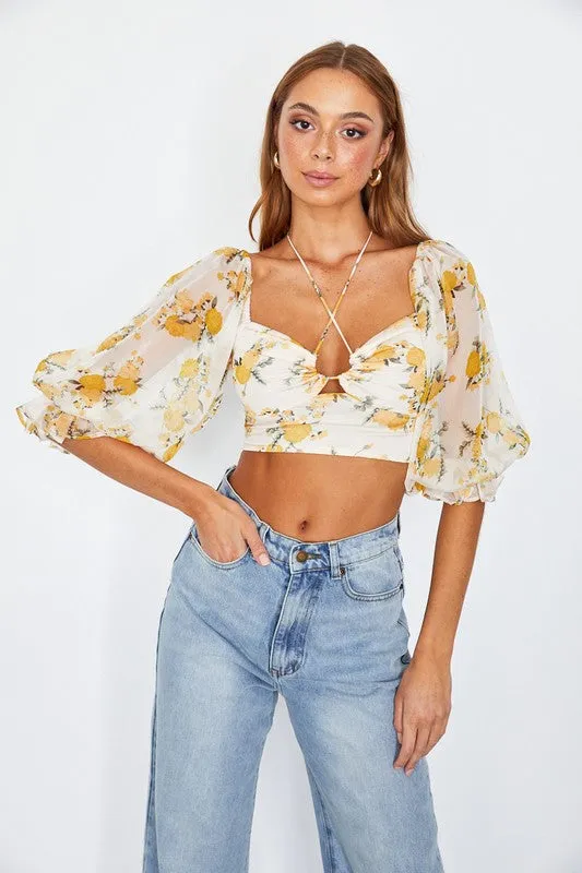 Chiffon Bustier Crop Top