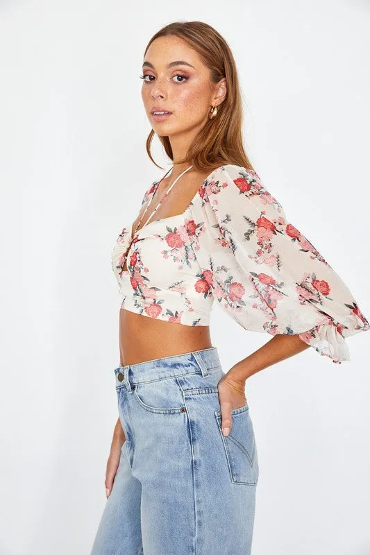 Chiffon Bustier Crop Top