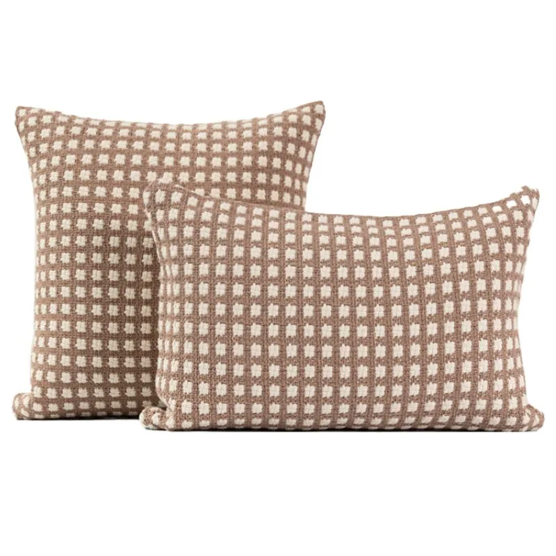 Coffee Houndstooth Pillow