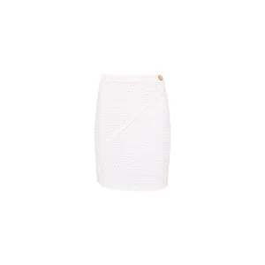 Crochet Knit Wrap Skirt - White