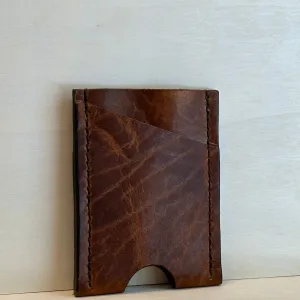 Glazed Bison Vertical Leather Wallet