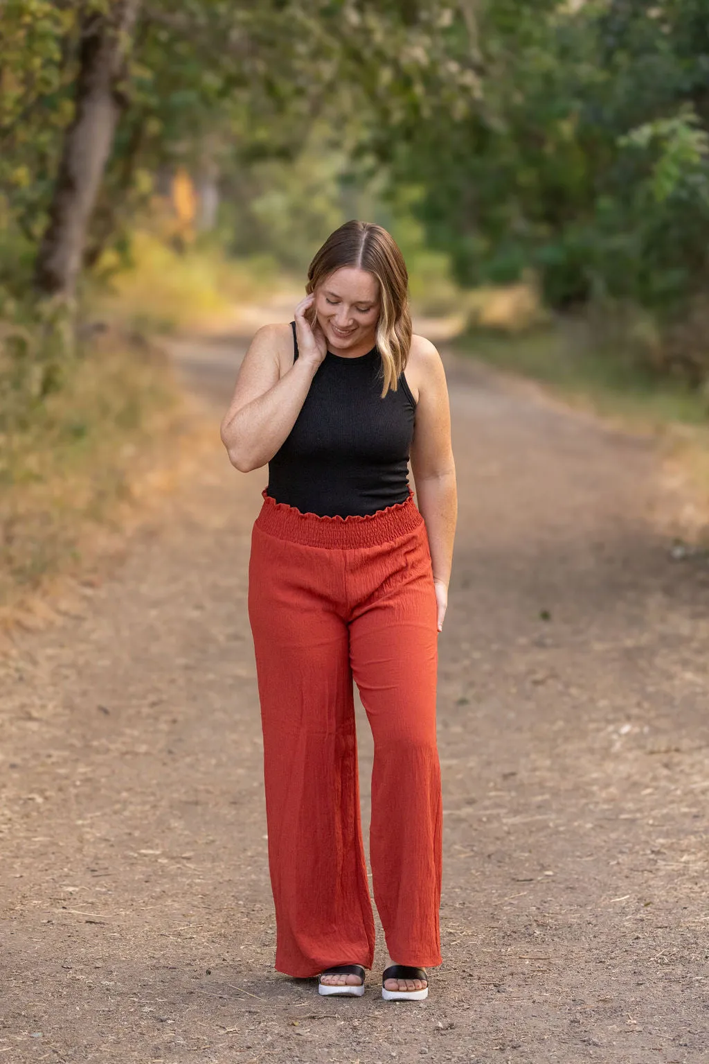 IN STOCK Presley Palazzo Pants - Brick | Women's Wide-Leg Pants FINAL SALE