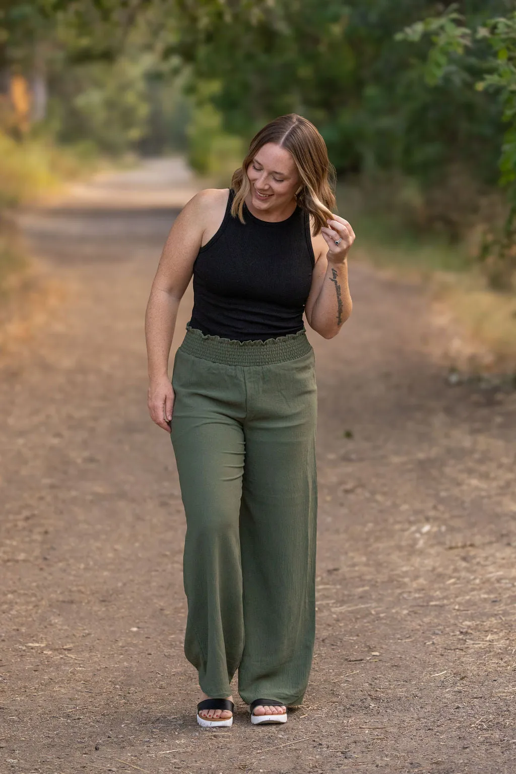 IN STOCK Presley Palazzo Pants - Olive | Women's Wide-Leg Pants FINAL SALE