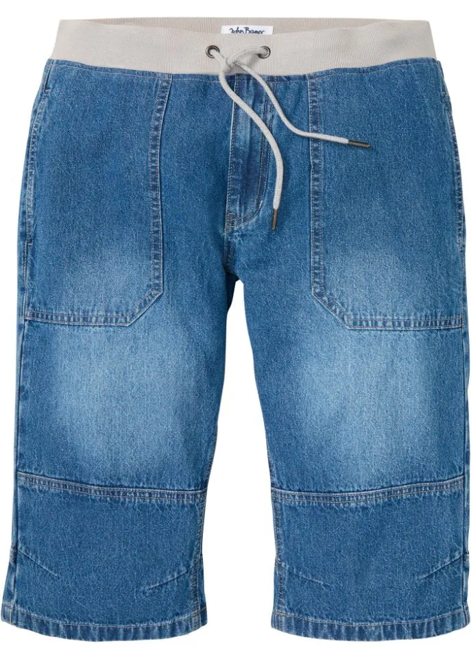 John Baner Jeanswear Long Sleeveless Jeans Shorts, blue