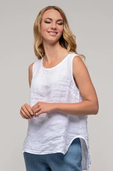 Linen Luv French Linen Tank | Bianco   Jean