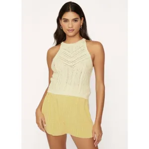 Natural Halter Sweater Top