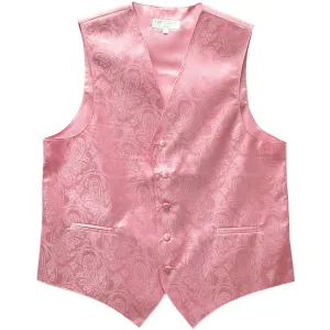 New formal men's tuxedo vest waistcoat only paisley pattern prom wedding pink