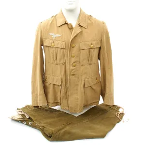 Original German WWII Afrika Korps Luftwaffe Officer Tropical Uniform