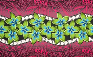 Plumeria Zig Zag Middle Border Sarong