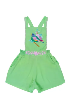 Pomme Playsuit Apple with bird hand stitch