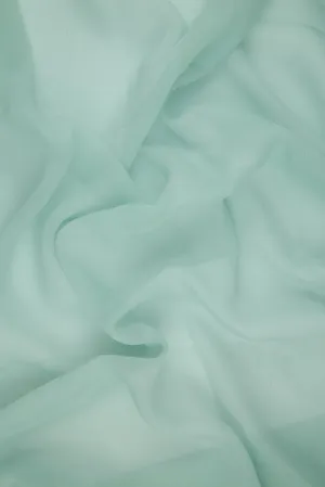 Seafoam Silk Crinkled Chiffon Fabric