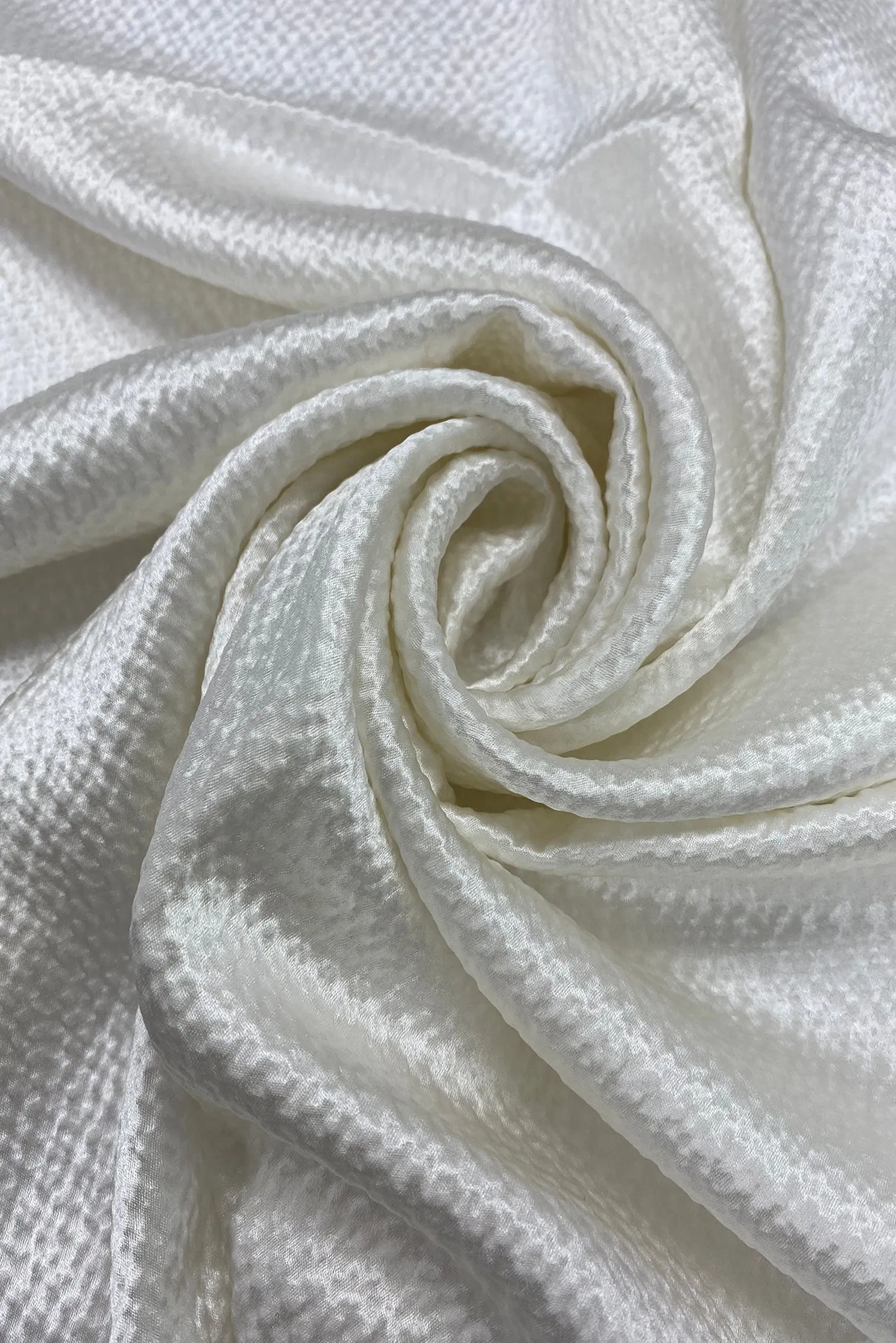 Snow White Hammered Silk Satin