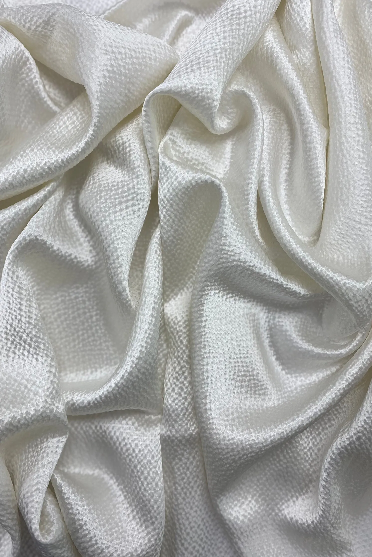 Snow White Hammered Silk Satin