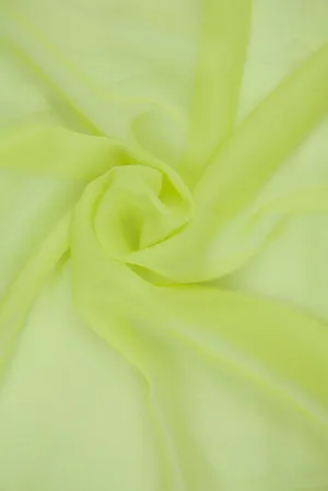 Sunny Lime Silk Chiffon Fabric