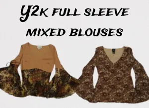 Y2k full sleeve mixed blouses